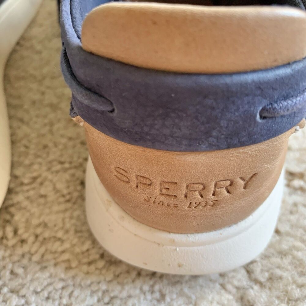 Sperry Women’s Coastal Plushwave Navy Blue Low Top Leather Boat Shoes/Sneakers 8 - Picture 12 of 14